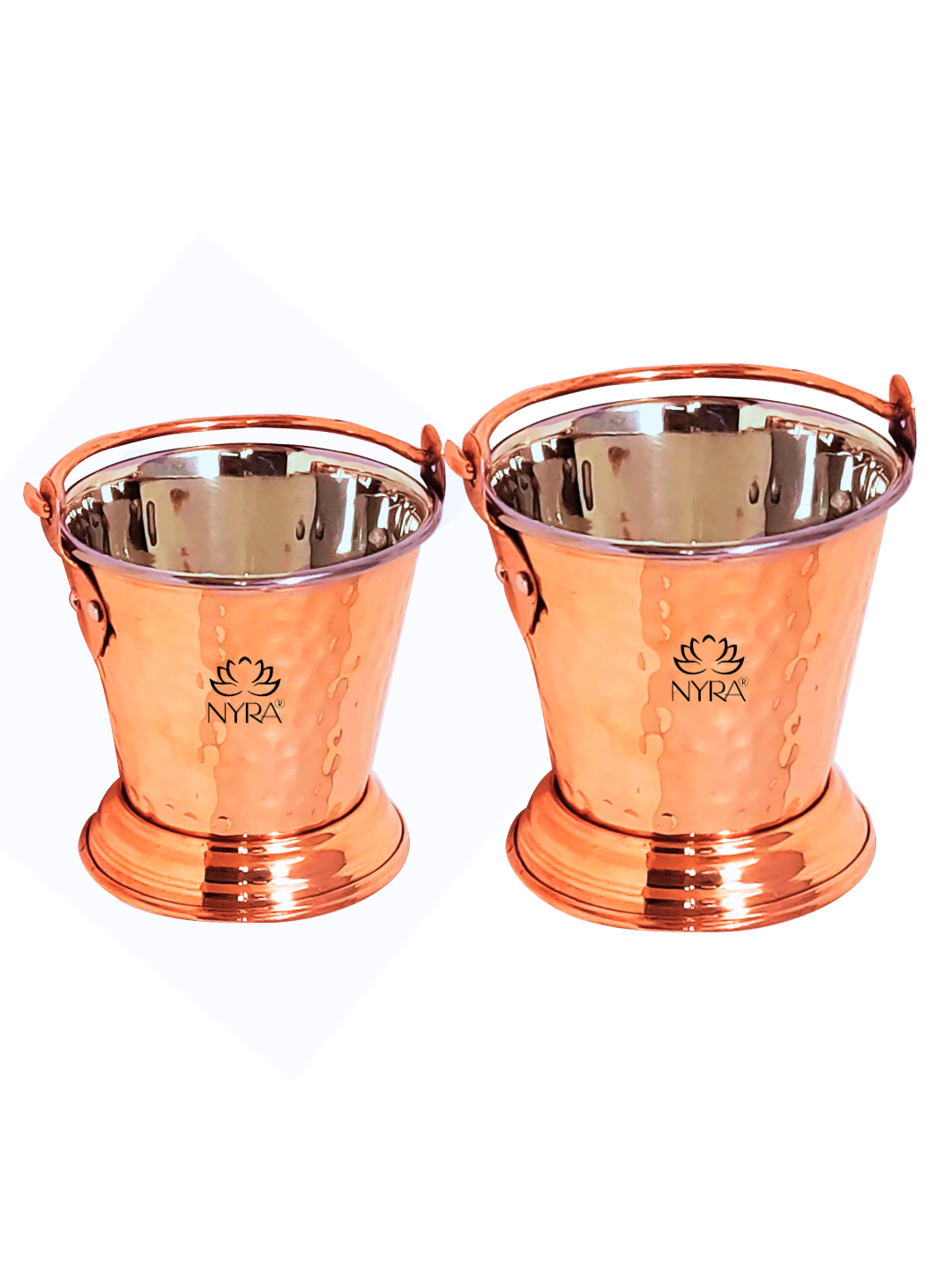 Copper Serving Bucket with Steel Insulated Interior | Traditional Indian Tableware/Serveware