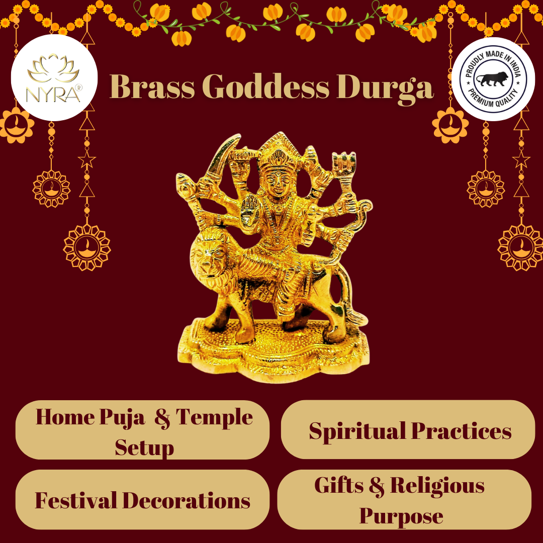 Brass Goddess Durga Maa Idol | Peetal Durga/Ambe Maa Statue