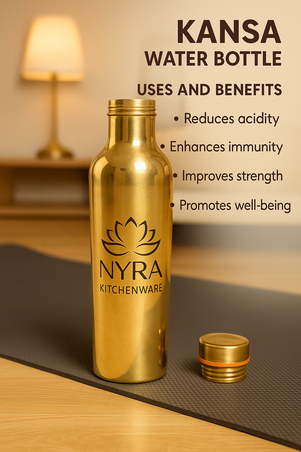 Elegant Bronze/Kansa/Phool Bottle | Beautifully Crafted Water Bottle