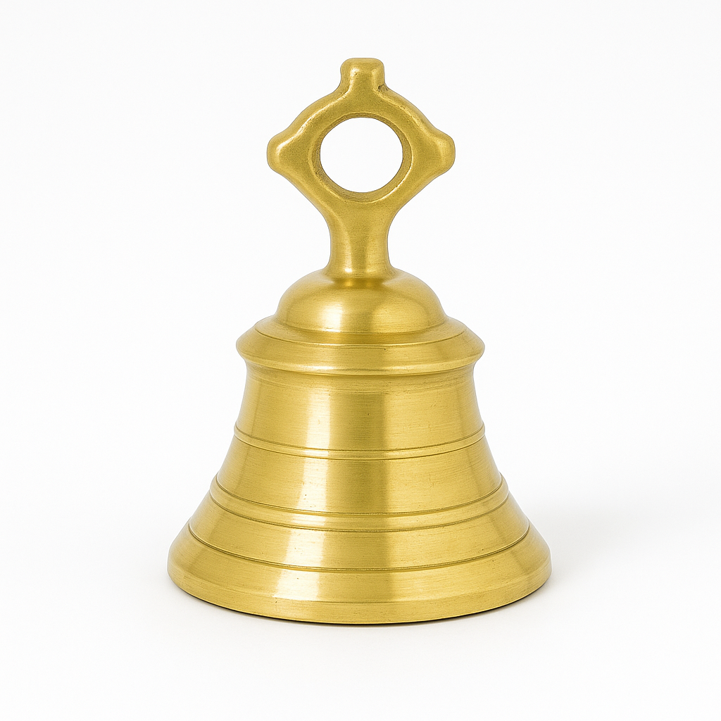 Pure Brass Temple Ghanta (2kg) – Traditional Handcrafted Puja Bell for Homes & Temples