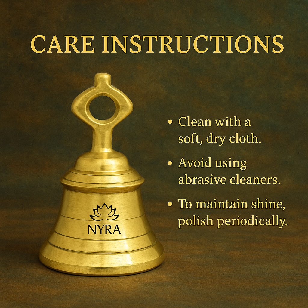 care instructions for using Pure Peetal Pooja Mandir Ghanta