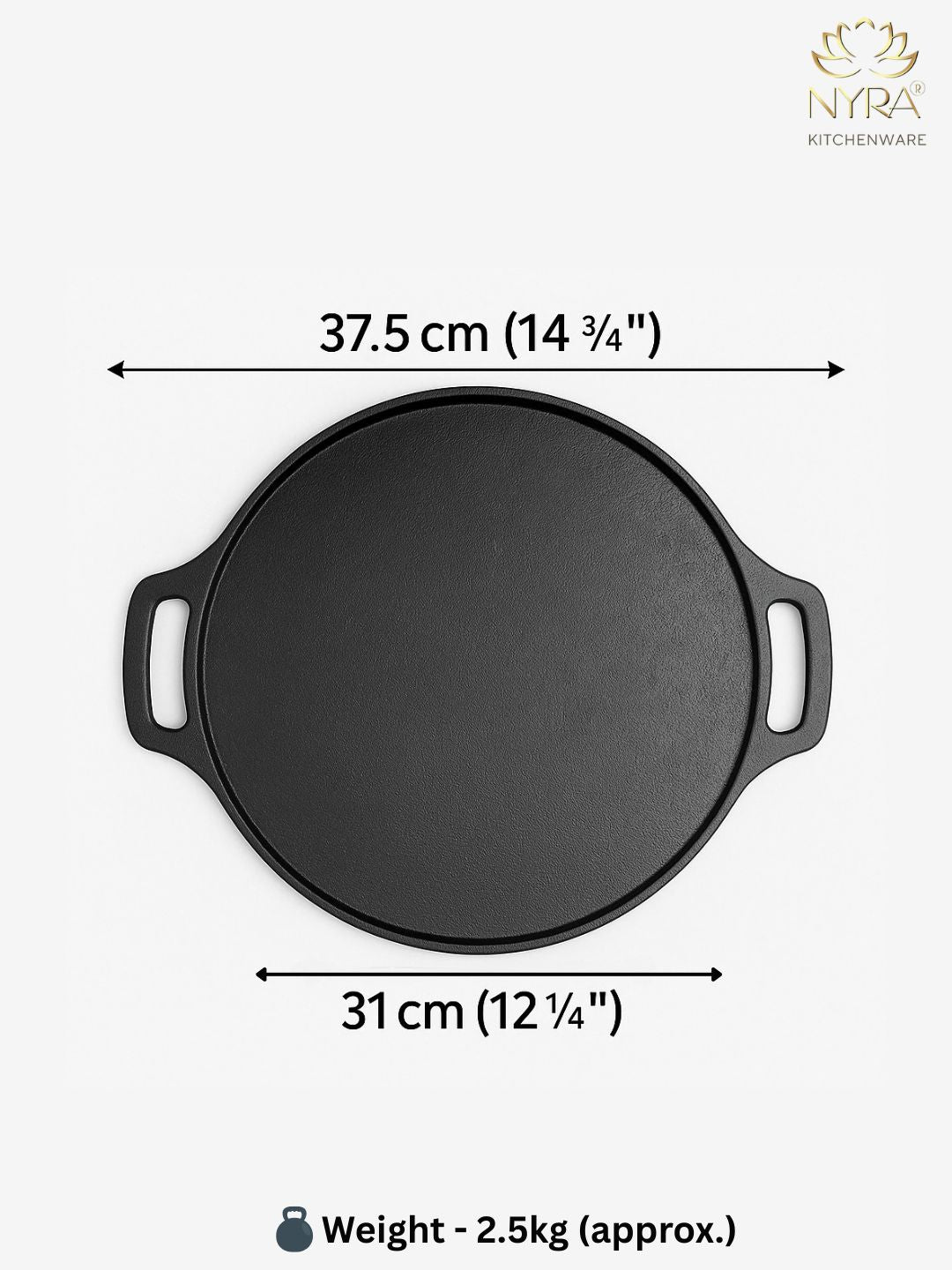 Dimensions of Cast Iron Tawa for Dosa & Chapati