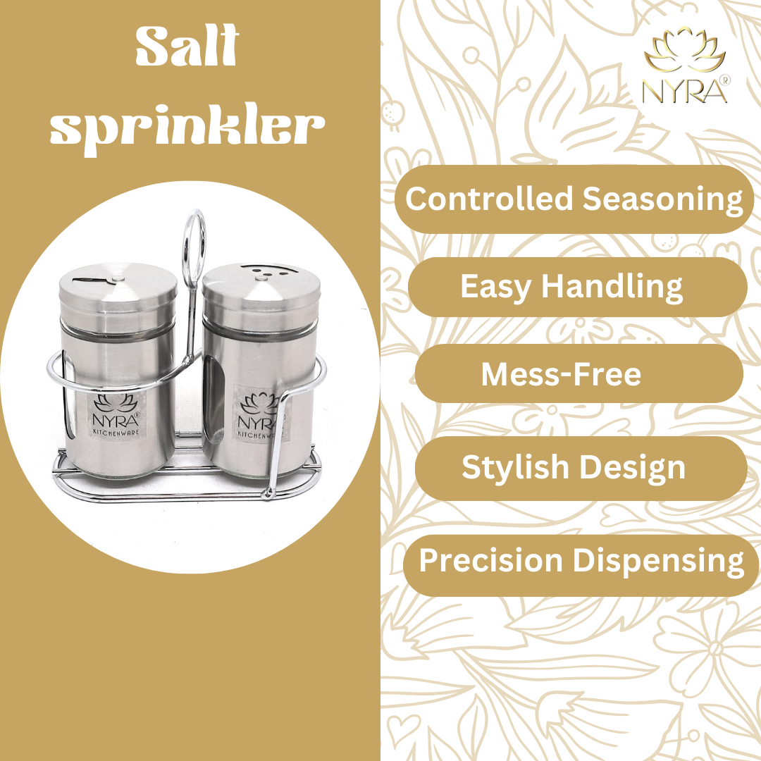 Features of Stainless Steel and Glass Salt & Pepper Sprinkler