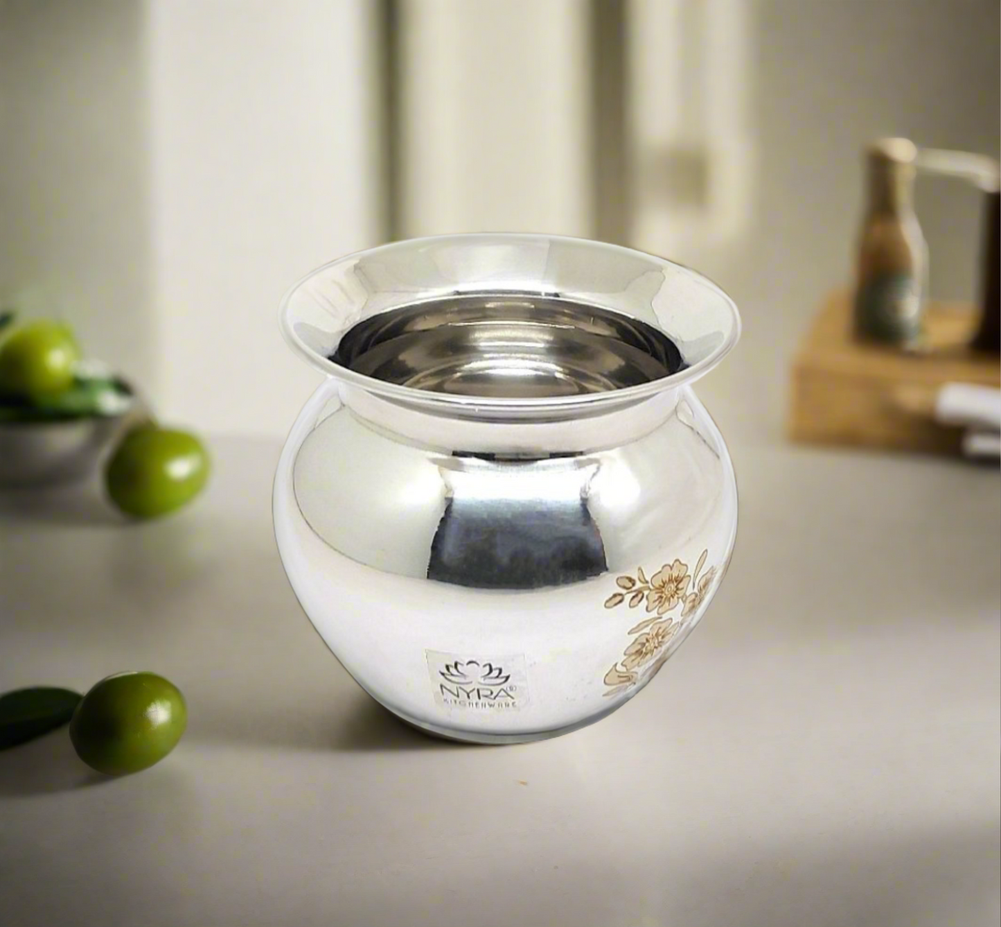 Stainless Steel Laser Printed Lota | Steel Multipurpose Kalash