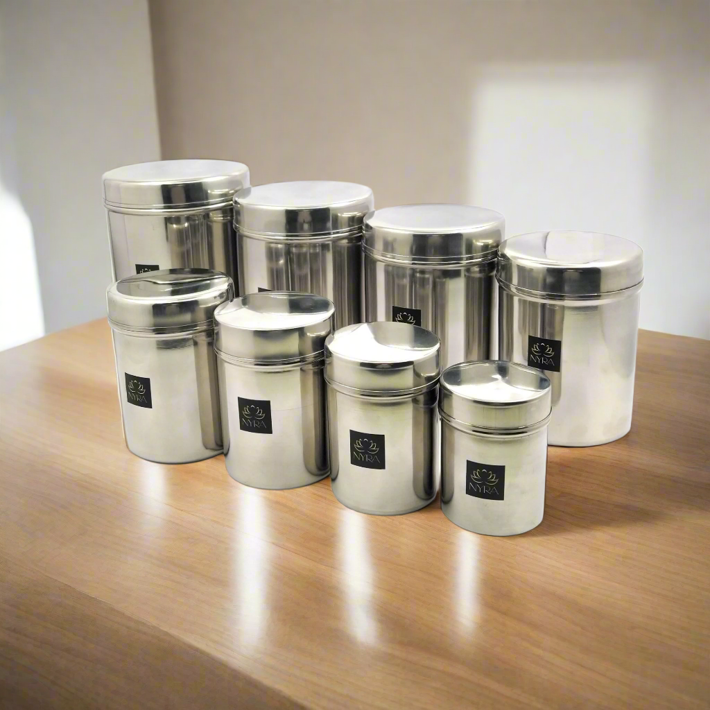 Reusable food containers
Kitchen storage containers
Airtight containers stainless steel
Stainless steel food prep containers