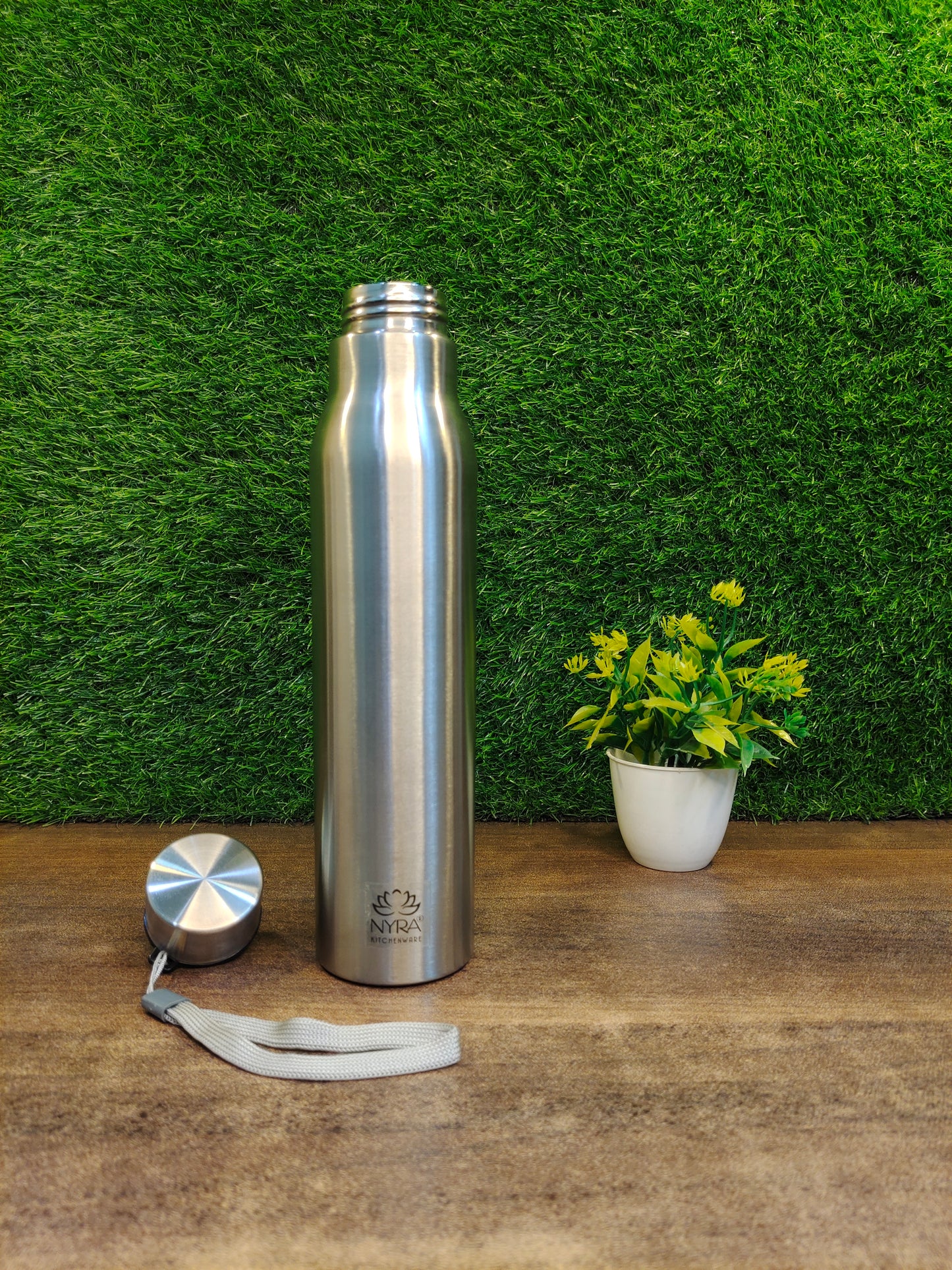 Stainless Steel Single-Walled Water Bottle with a String