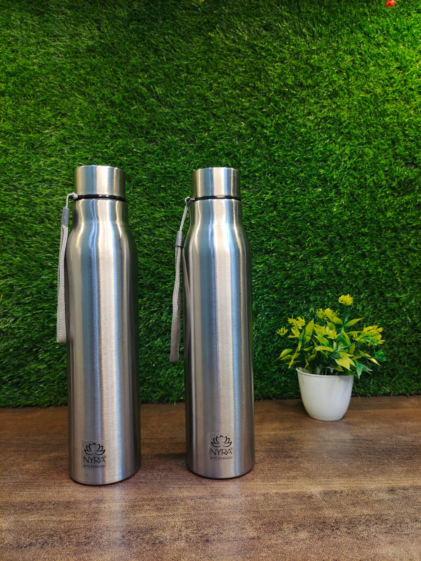 Stainless Steel Single-Walled Water Bottle with a String