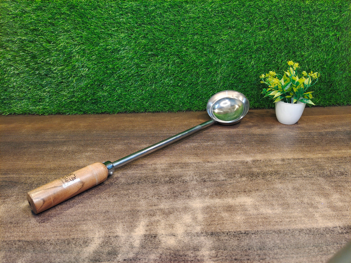 Stainless Steel Ladle/Golchi/Chamcha with Wooden Handle - Premium Serving Kitchen Tool Set