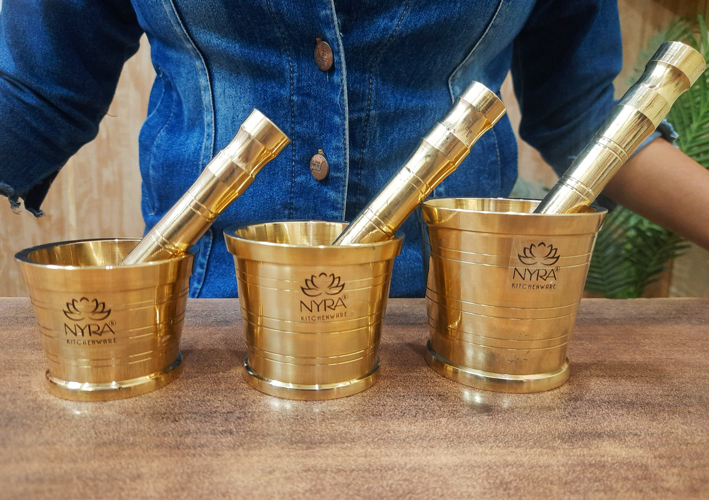 Pure Brass Mortar Pestle | Peetal Khal Batta – Traditional Hand Smasher for Grinding Spices |