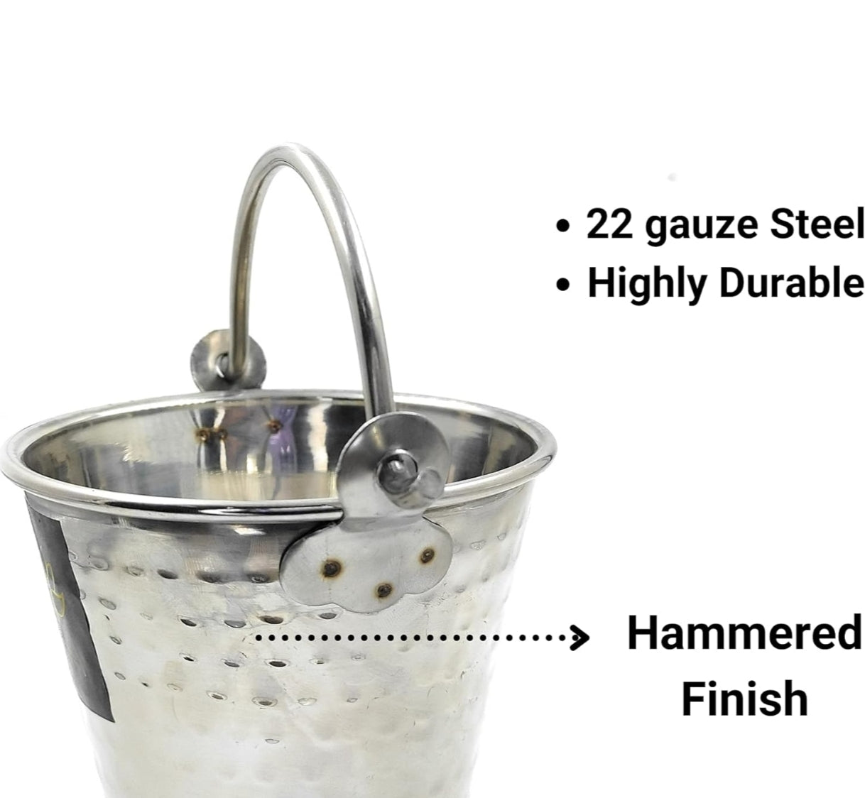 Hammered finish Stainless Steel mini-serving Balti