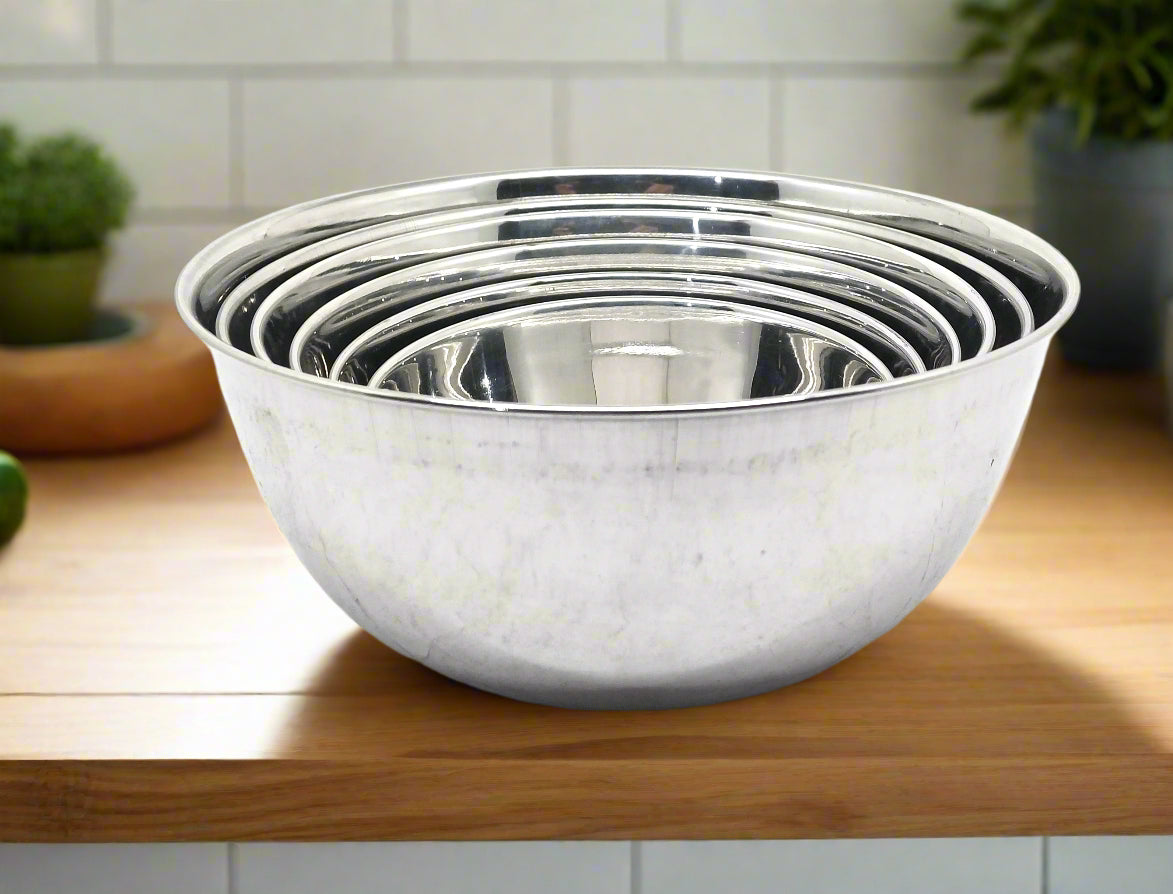 different sizes of Stainless Steel Round Mixing & Serving Bowl