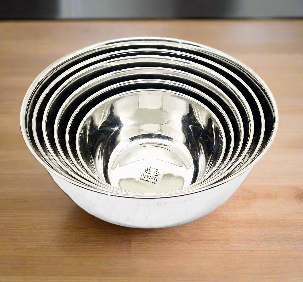 Stainless Steel Round Mixing & Serving Bowl | Heavy-Duty, Rust-Free, Mirror Finish Bowls