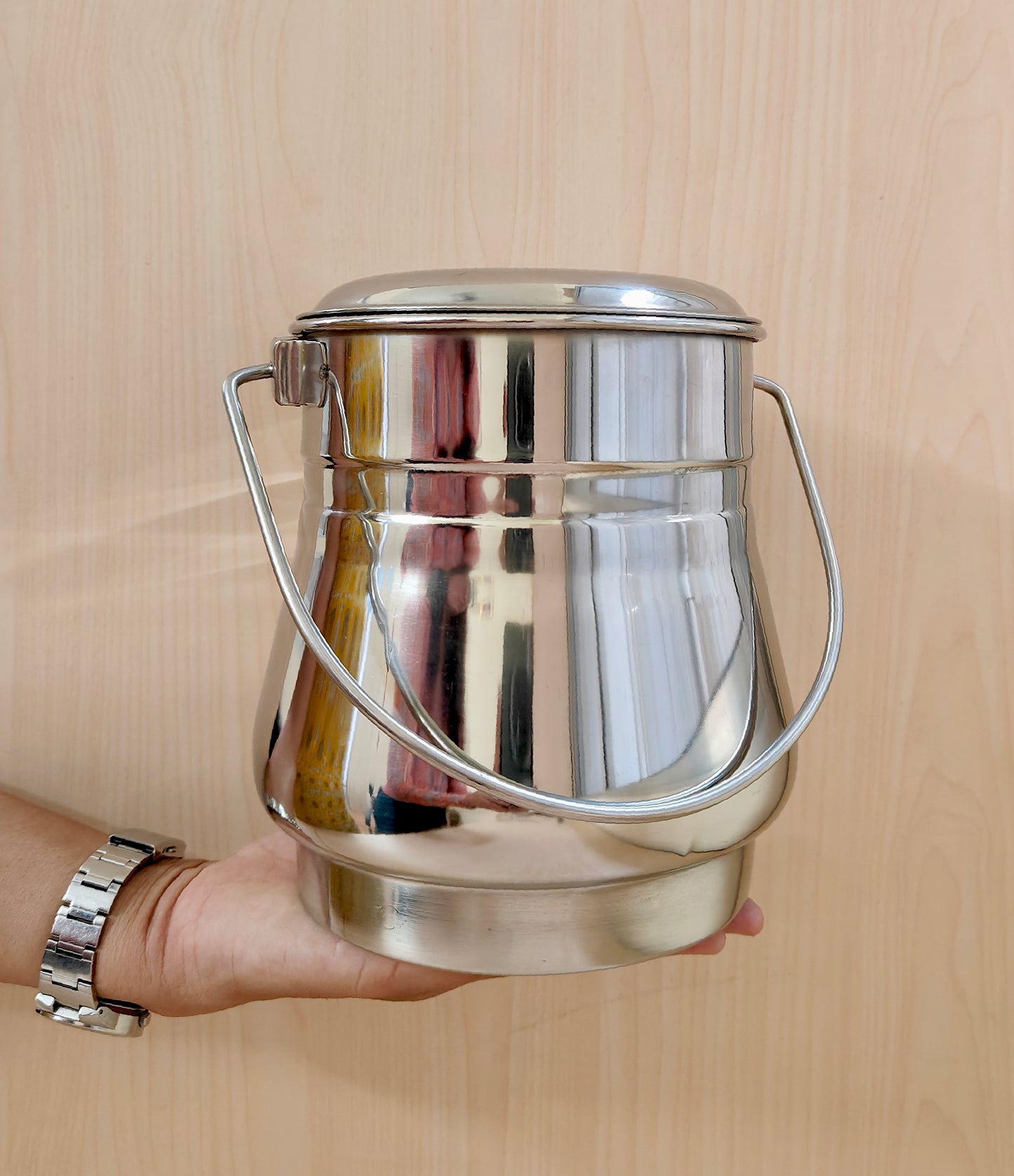 Stainless Steel Milk Pot/Container with lid