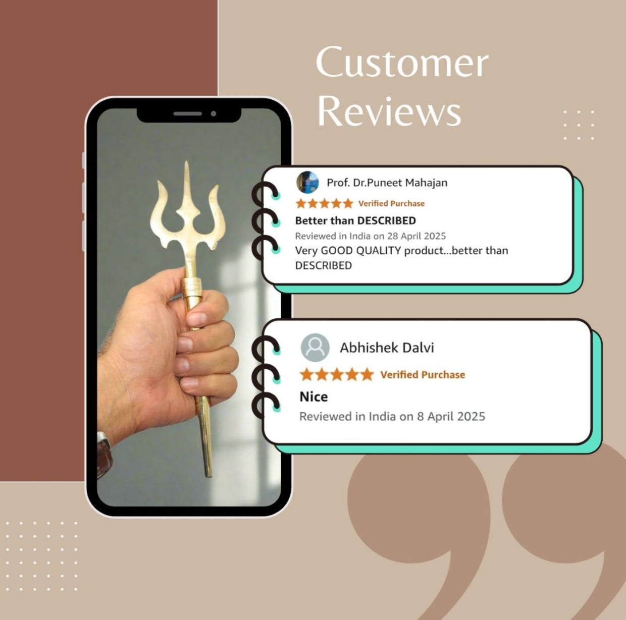 customer reviews on Pure Brass (Peetal) Trishul