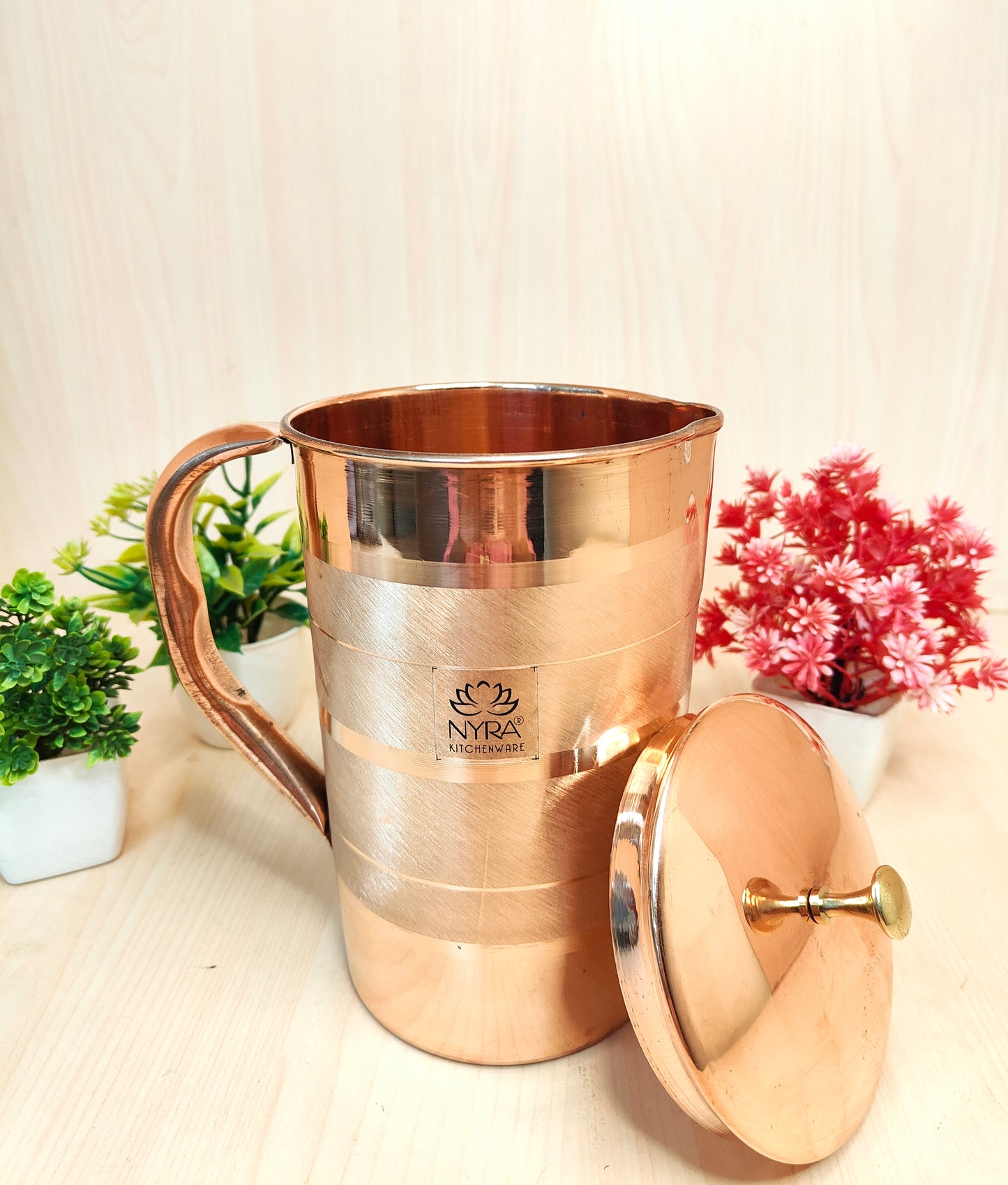 Pure Copper/Tamba Water Jug with Lid