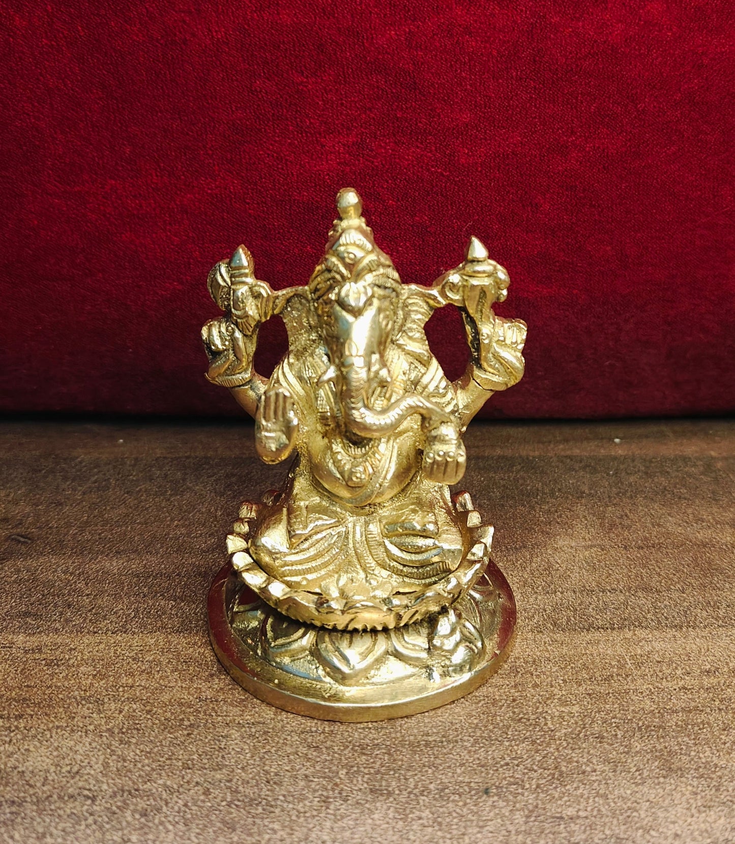 Pure Brass Lord Ganesha Idol | Handcrafted Ganpati Murti - Auspicious Vastu Figurine