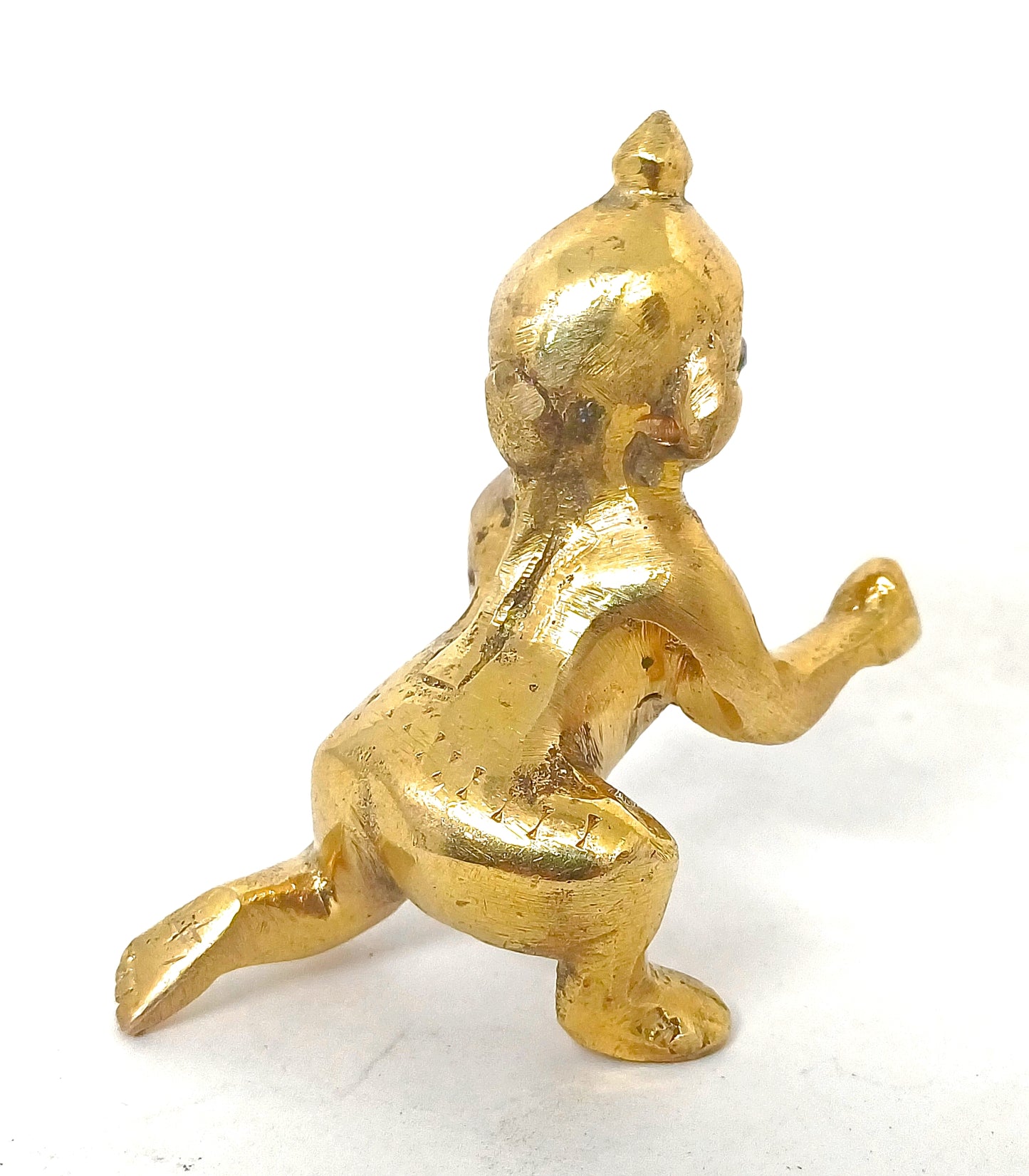 Brass Laddu Gopal Idol | Bal Gopal Krishna Murti for Home Temple & Pooja | Thakur Ji Baby Krishna Statue