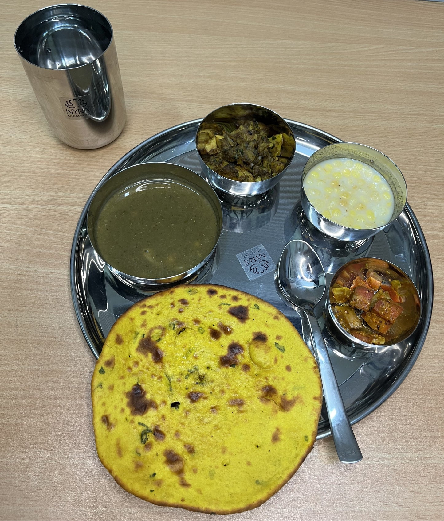 Stainless Steel Premium Thali/Dinner Set of 7-Pieces | Elegant Dinnerware