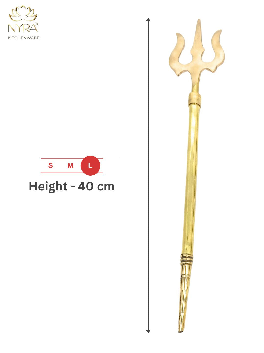 Height of Pure Brass (Peetal) Trishul