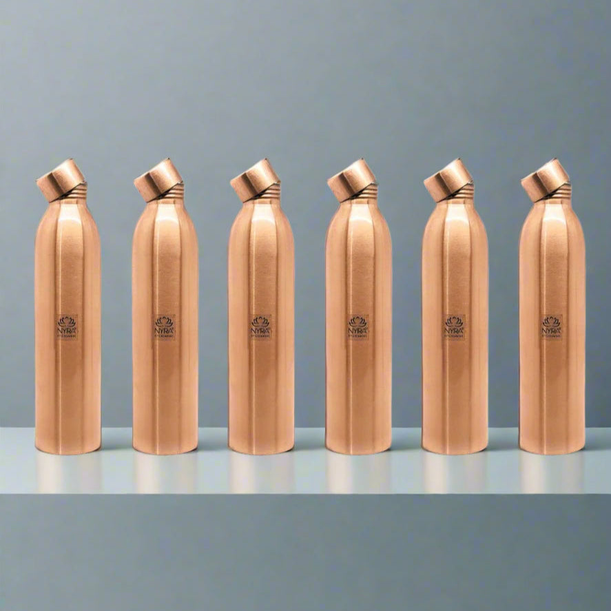 set of 6 copper water bottle