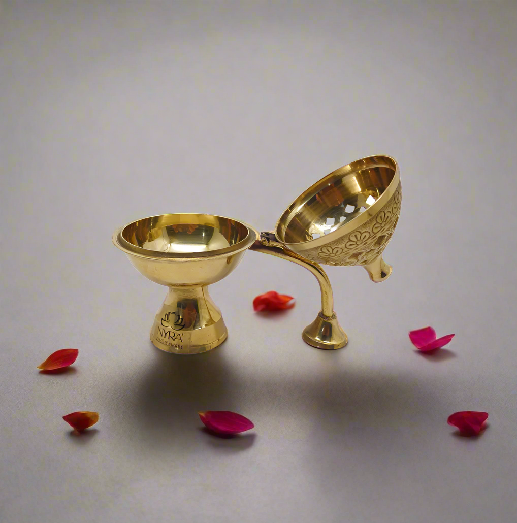 Pure Brass Loban Diya with Handle