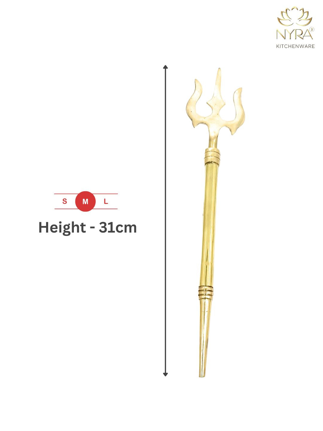 height of Pure Brass (Peetal) Trishul