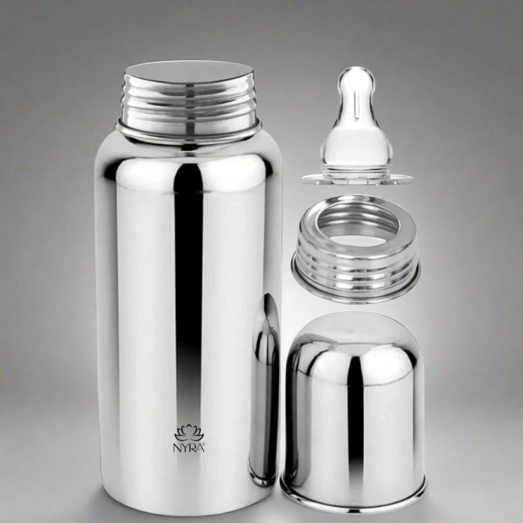 Stainless Steel Baby Feeding Bottle | Anti-Colic, Leak-Proof & BPA-Free