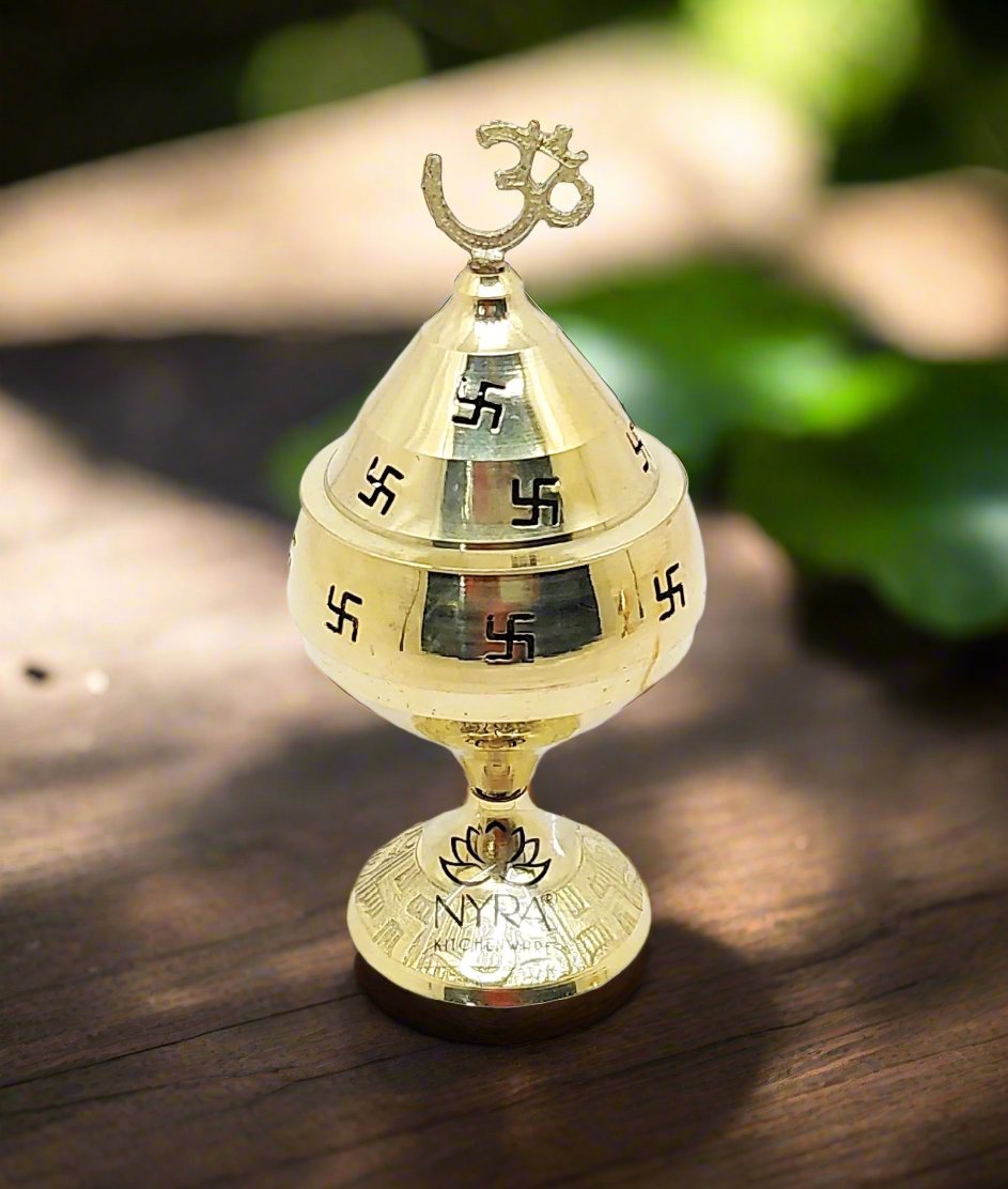 Pure Brass/Peetal Swastik Diya | Perfect for Puja