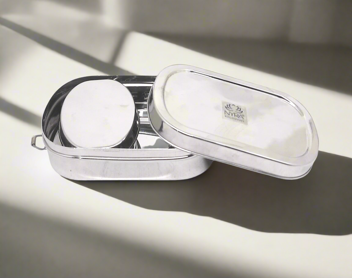 Stainless Steel Rectangle Lunch Box with 1 Small Box
