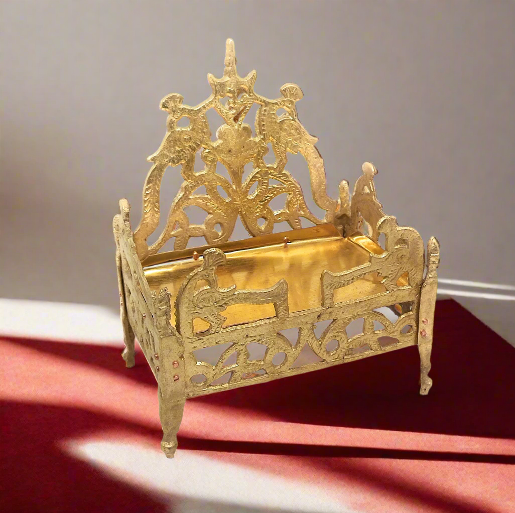 Handcrafted Peetal Singhasan | Brass Throne for Pooja - 3 sizes