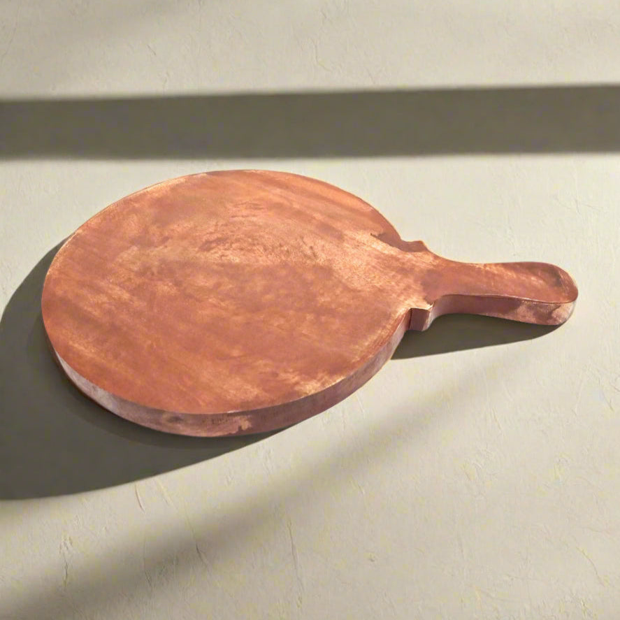 Wooden Pizza Serving Bat with Handle | Round Pizza Platter - Serving & Cutting