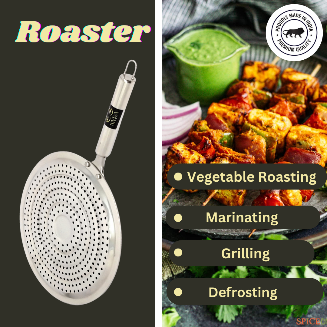 Stainless Steel Roaster & Tong Combo | Multi-Purpose Kitchen Essentials Set
