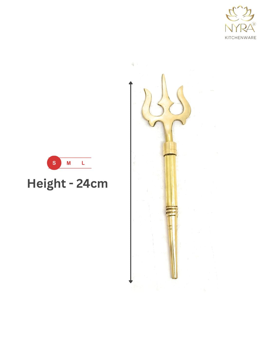 Height of Pure Brass (Peetal) Trishul