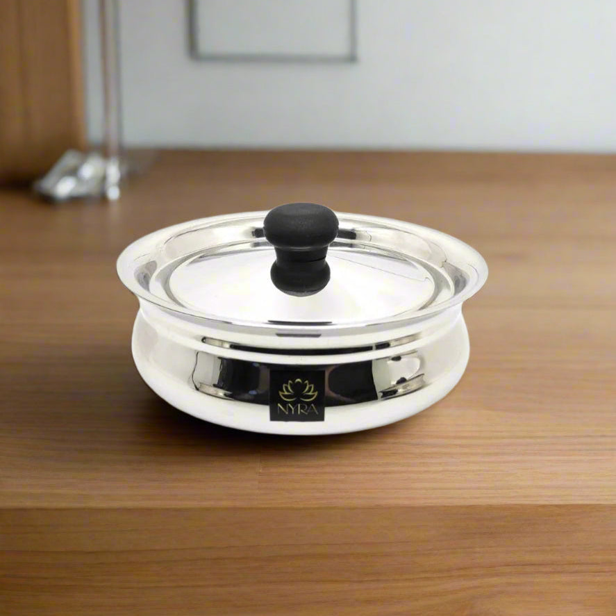 Stainless Steel Biryani Handi with Lid and PVC Knob