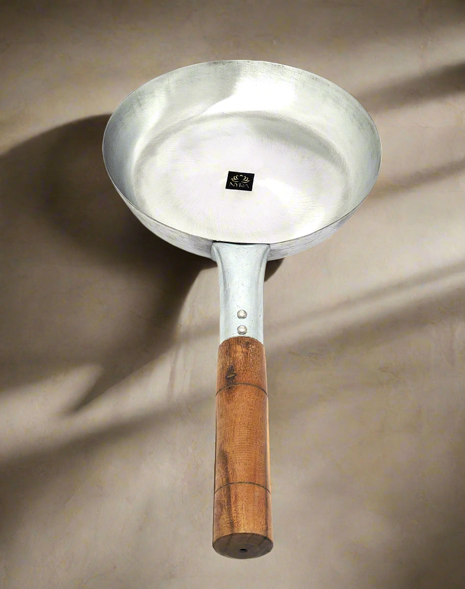 Iron Chinese Fry Pan with Wooden Handle - 4 Sizes