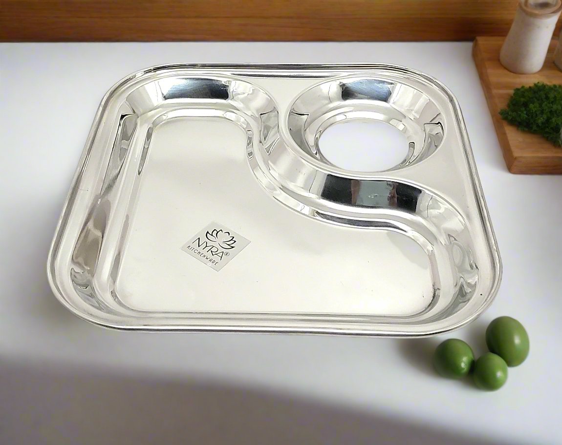 Stainless Steel 2 in 1 snacks Plate