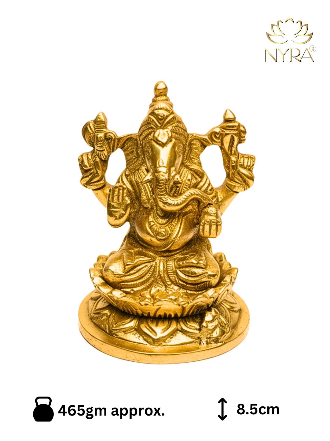Pure Brass Lord Ganesha Idol | Handcrafted Ganpati Murti - Auspicious Vastu Figurine