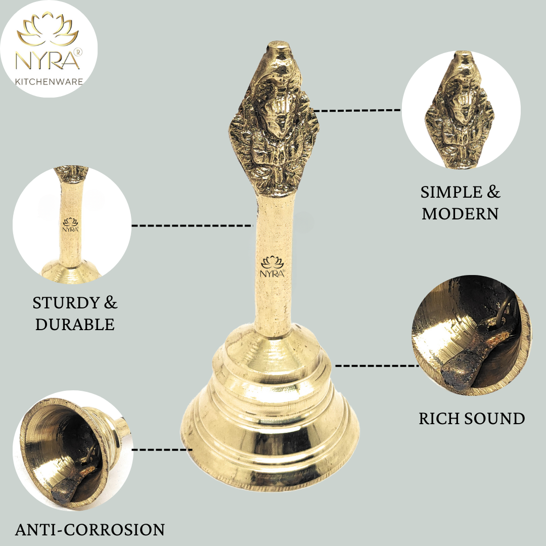 Pure Brass/Peetal Ghanti - Garuda Pooja Prayer Bell
