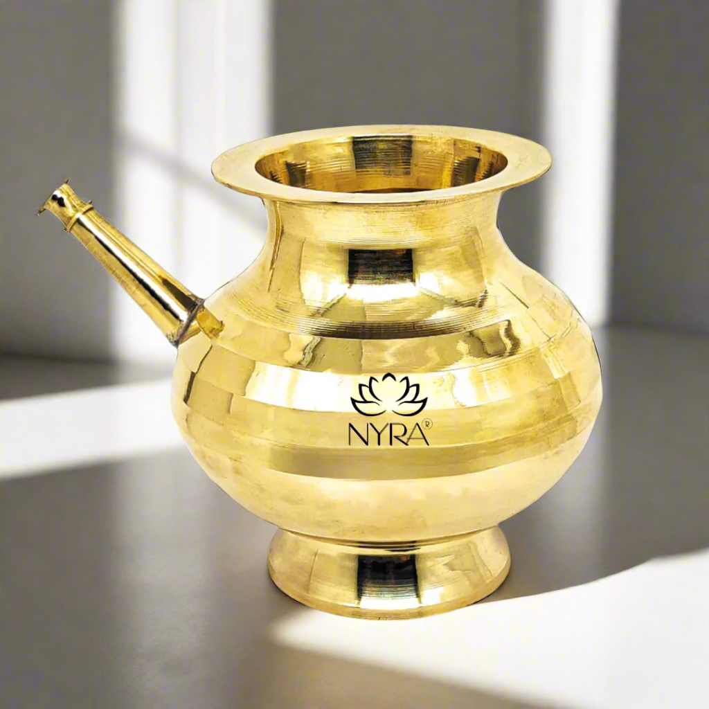 Pure Brass Karwa Chauth Kalash/Lota – Traditional Peetal Karwa