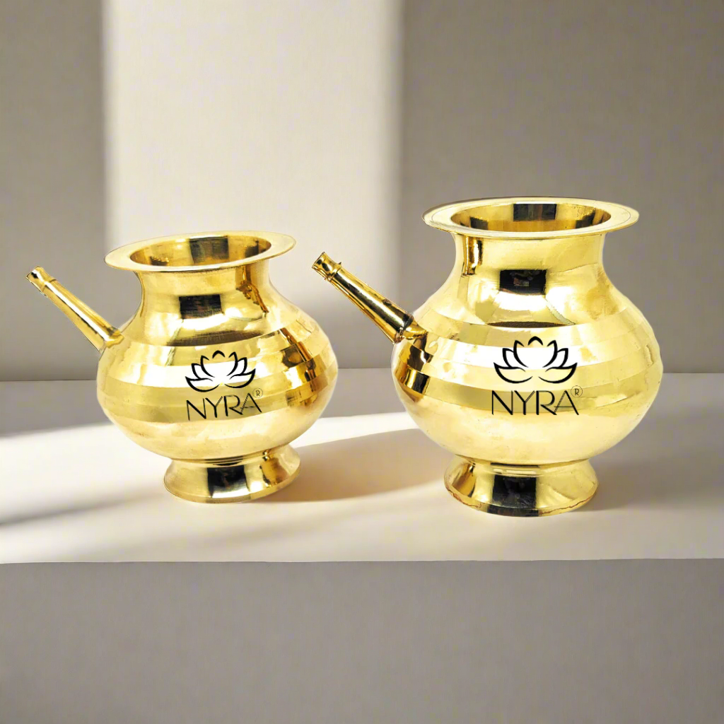 Pure Brass Karwa Chauth Kalash/Lota – Traditional Peetal Karwa