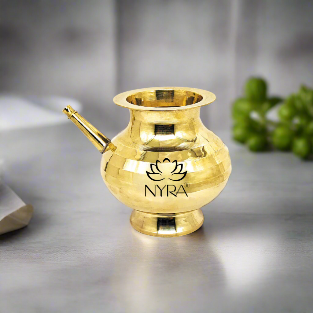 Pure Brass Karwa Chauth Kalash/Lota – Traditional Peetal Karwa