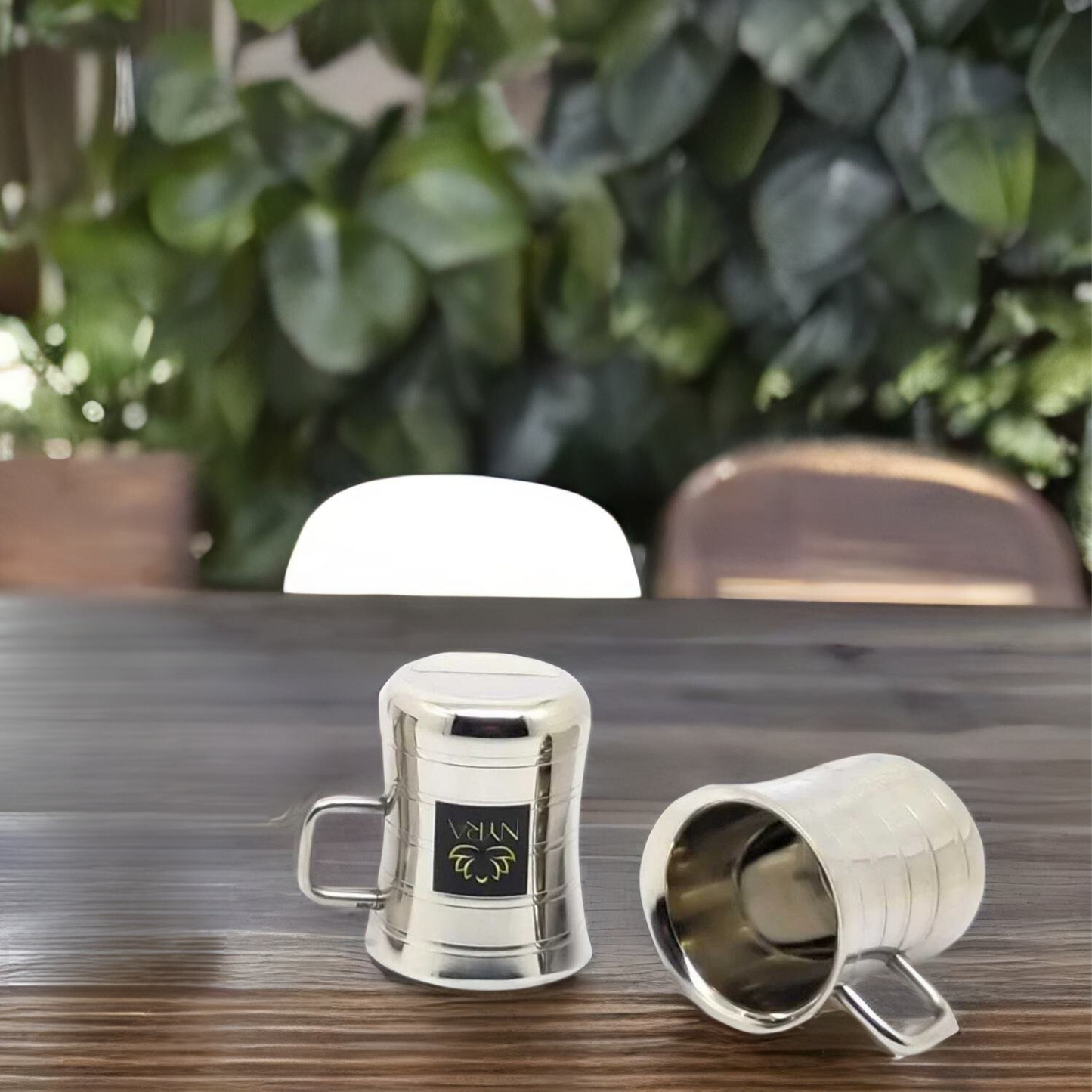 Stainless Steel Double-Walled Tea/Coffee Mug Set – Insulated/Elegant Design/Glossy Finish Cups