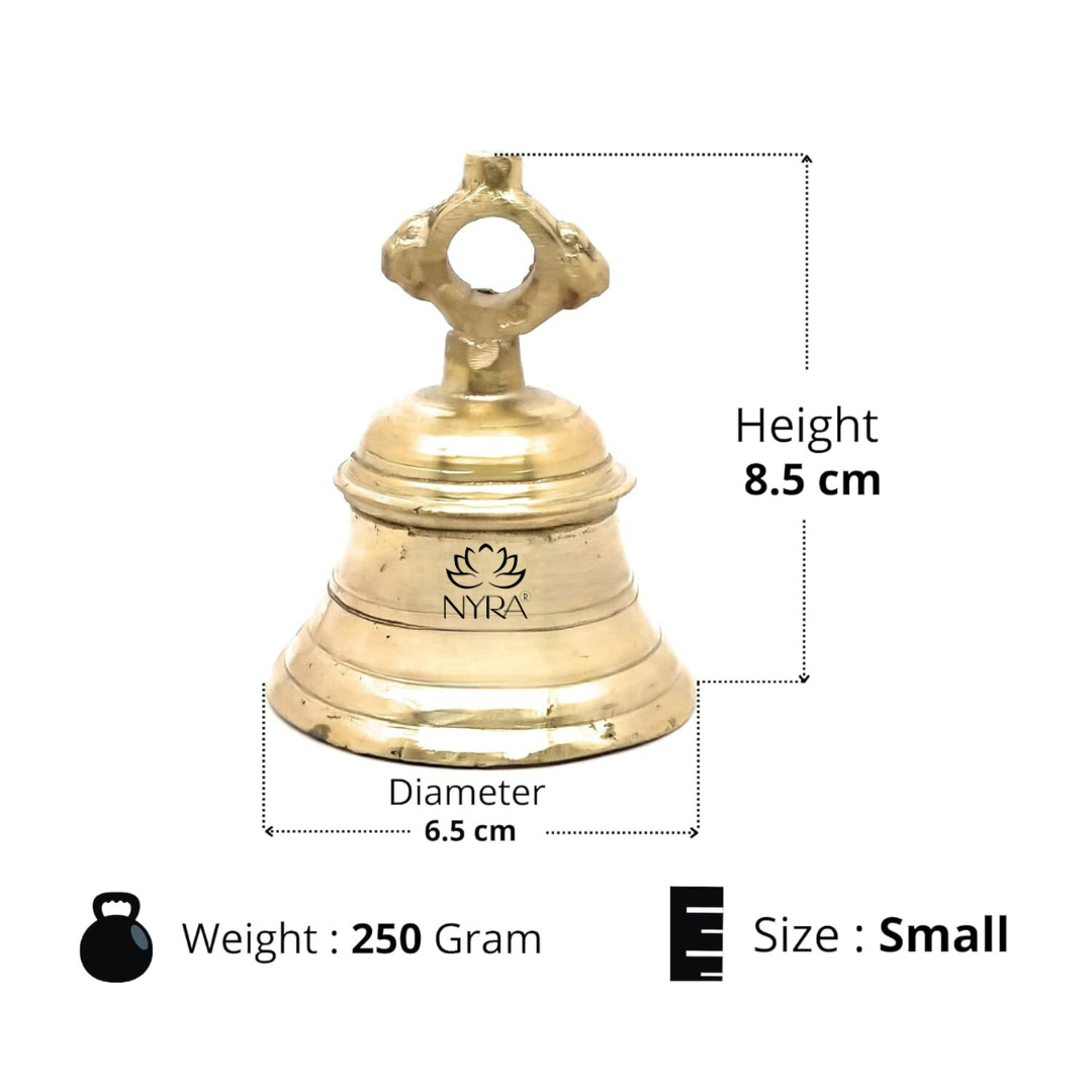 Pure Peetal Pooja Mandir Ghanta | Heavy Brass Temple Bell for Rituals & Spiritual Practices