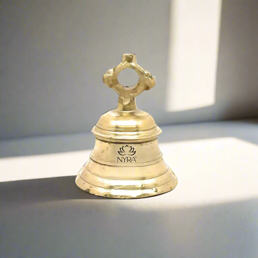 Pure Peetal Pooja Mandir Ghanta | Heavy Brass Temple Bell for Rituals & Spiritual Practices