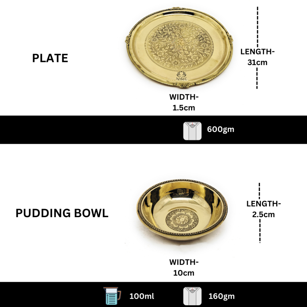Dimensions of thali and Pudding bowl