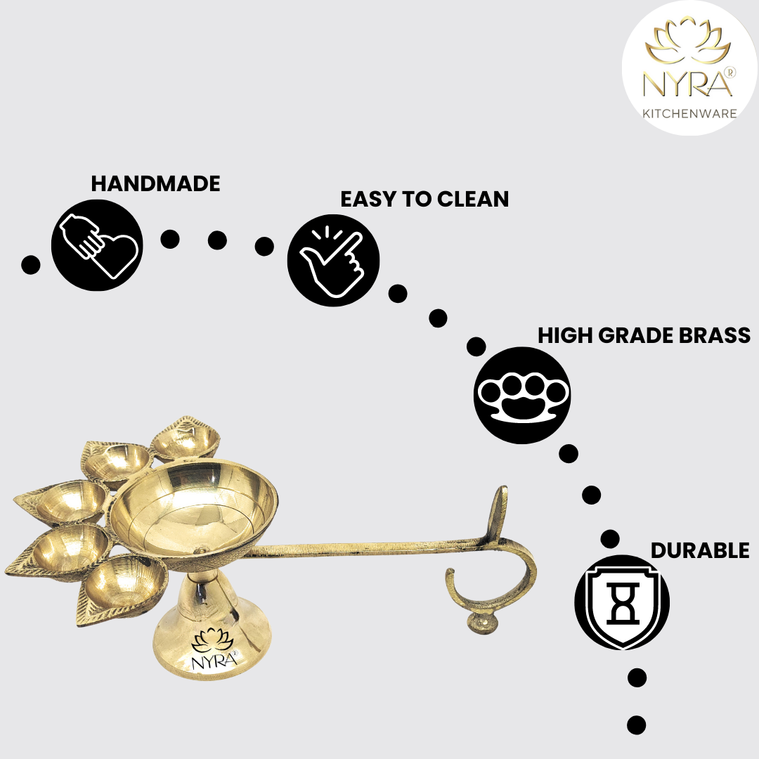 features of Pure Brass Panchmukhi Diya