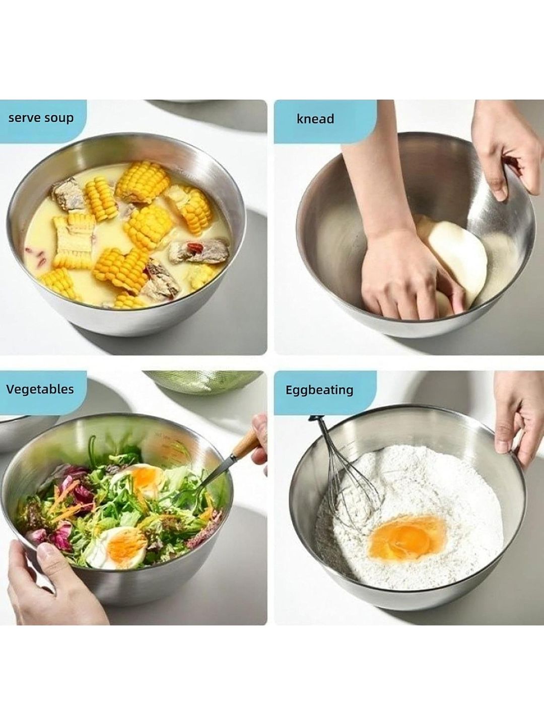 Stainless Steel Round Mixing & Serving Bowl | Heavy-Duty, Rust-Free, Mirror Finish Bowls