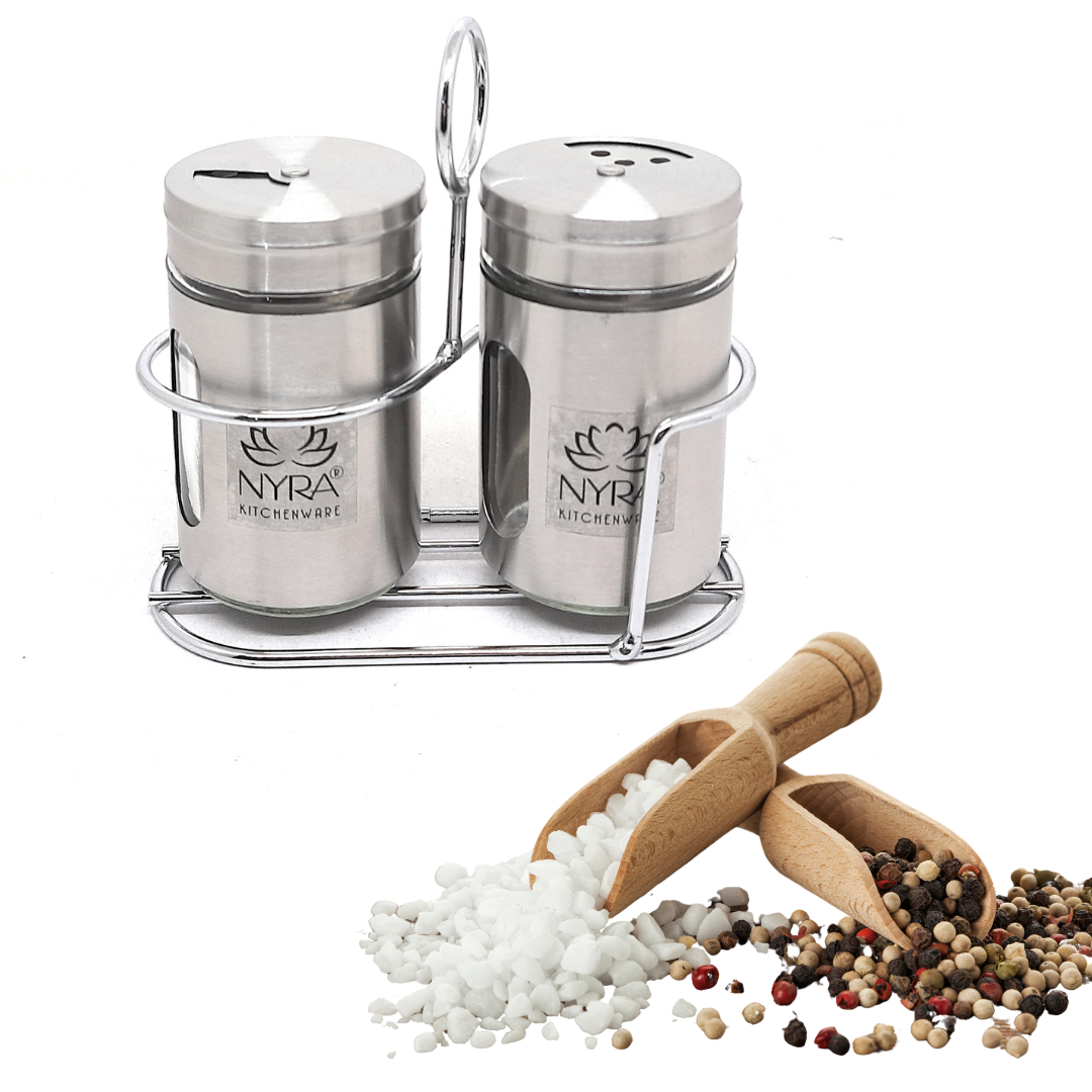 Stainless Steel and Glass Salt & Pepper Sprinkler