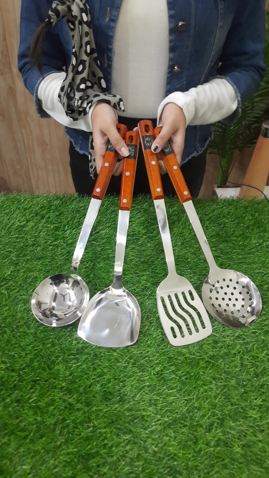 Stainless Steel Kitchen Tool Set for Cooking, Set of 4