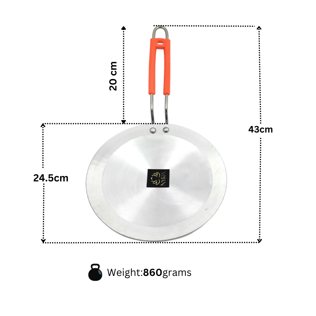 Dimensions of aluminium tawa